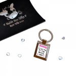 Pink Hearts Mummy I Love You To The Moon & Back Metal Keyring In Gift Box